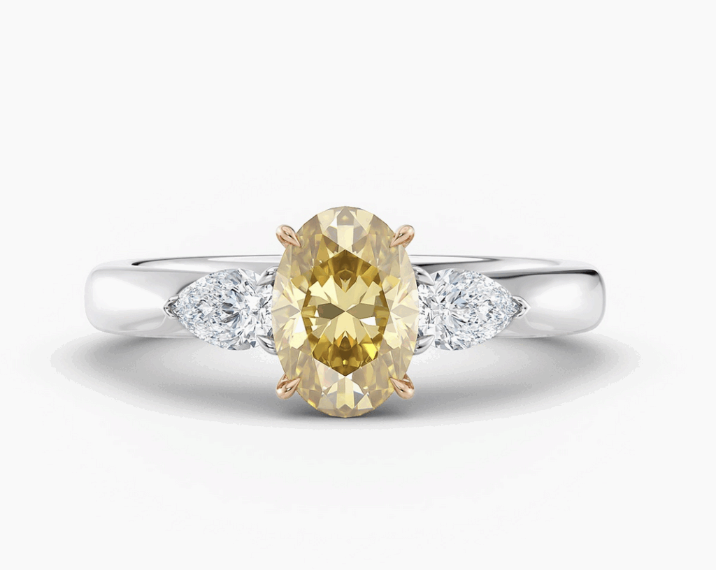 Oval Cut Champagne Diamond Engagement Ring